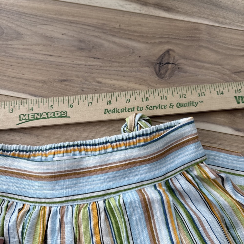 Lauren Conrad pastel rainbow stripe Faux wrap tie midi skirt And Shirt NWT - Picture 4 of 10